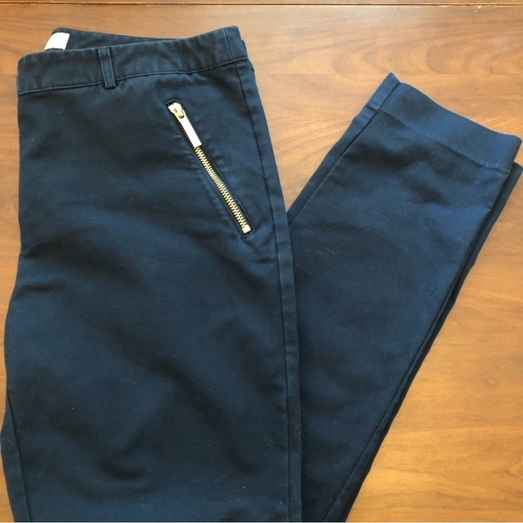 Michael Kors Pants - Michael Kors Slim Dark Navy Blue Pants with Gold Details
